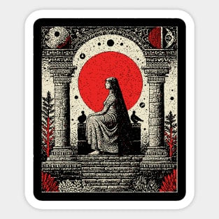 High Priestess Gothic Intuition Tarot Design Sticker